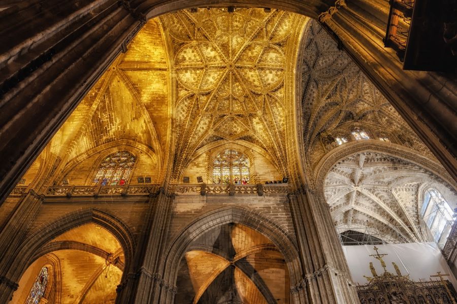 Interior details of the Seville Cathedral