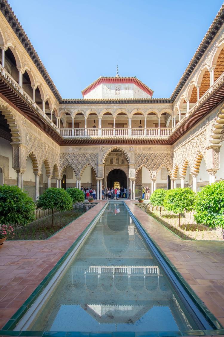 Courtyards of the alcazar of Seville