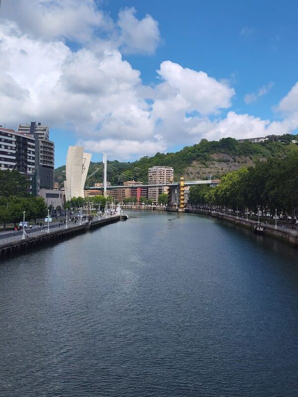 Enjoy the riverfront area along the Nervion River