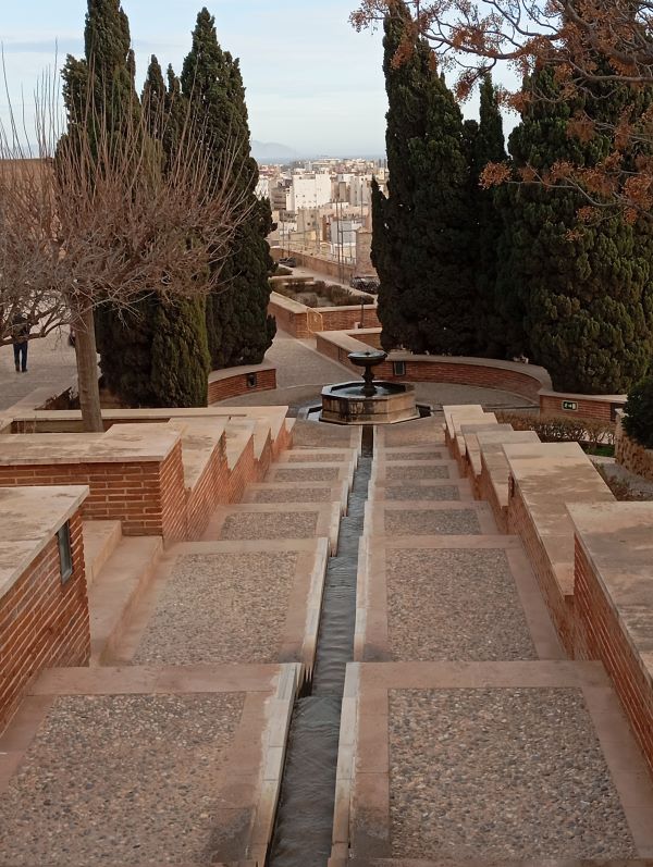 Water rillets and fountains at the Alcazaba