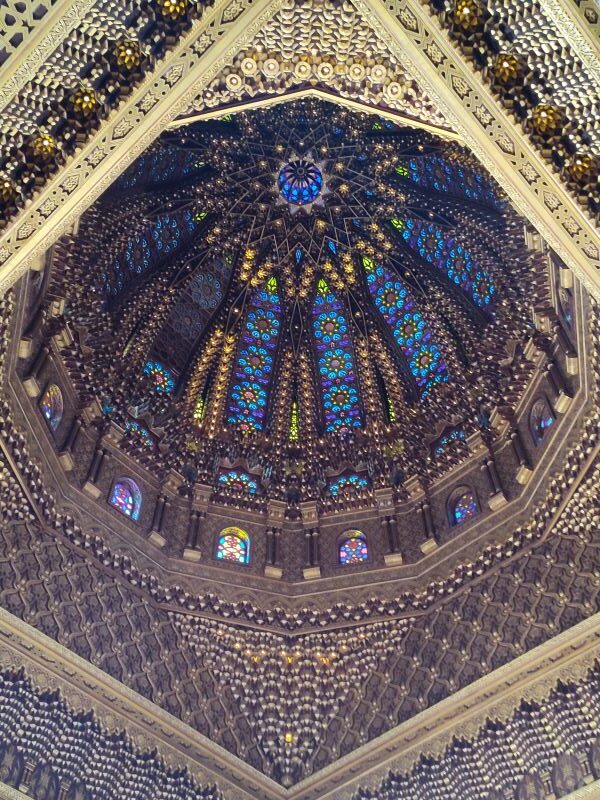 Ornate ceilings of the Mausoleum of Mohammed V