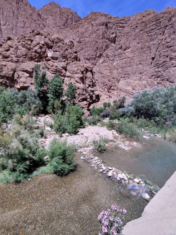Icy cold water from the Todra River